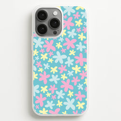 Blue, Pink And Yellow Flowers - Spring Patterns  - Spring Phone Case for iPhone 13 Pro Max
