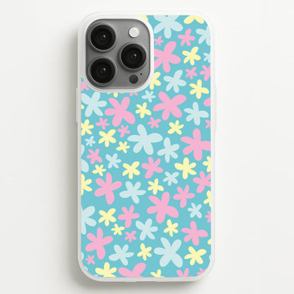 Blue, Pink And Yellow Flowers - Spring Patterns  - Spring Phone Case for iPhone 13 Pro Max