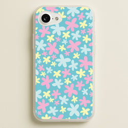 Blue, Pink And Yellow Flowers - Spring Patterns  - Spring Phone Case for iPhone 16e