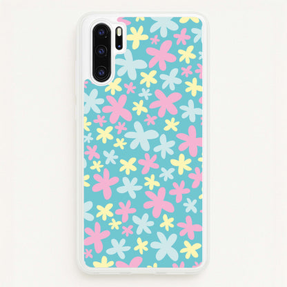 Blue, Pink And Yellow Flowers - Spring Patterns  - Spring Phone Case for Huawei P30 Pro