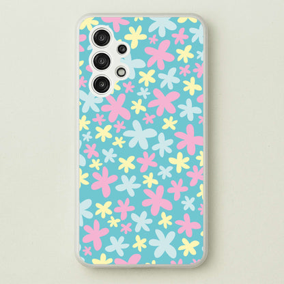 Blue, Pink And Yellow Flowers - Spring Patterns  - Spring Phone Case for Galaxy A13