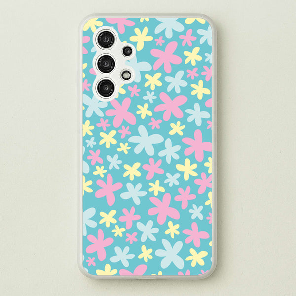 Blue, Pink And Yellow Flowers - Spring Patterns  - Spring Phone Case for Galaxy A13