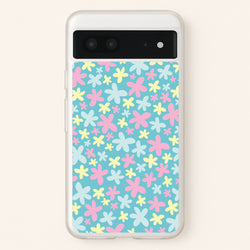 Blue, Pink And Yellow Flowers - Spring Patterns  - Spring Phone Case for Google Pixel 7