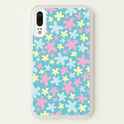 Blue, Pink And Yellow Flowers - Spring Patterns  - Spring Phone Case for Huawei P20
