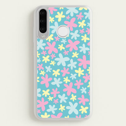 Blue, Pink And Yellow Flowers - Spring Patterns  - Spring Phone Case for Huawei P30 Lite