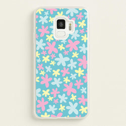 Blue, Pink And Yellow Flowers - Spring Patterns  - Spring Phone Case for Galaxy S9