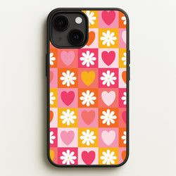 Checked Hearts And Flowers - Spring Patterns  - Spring Phone Case for iPhone 13