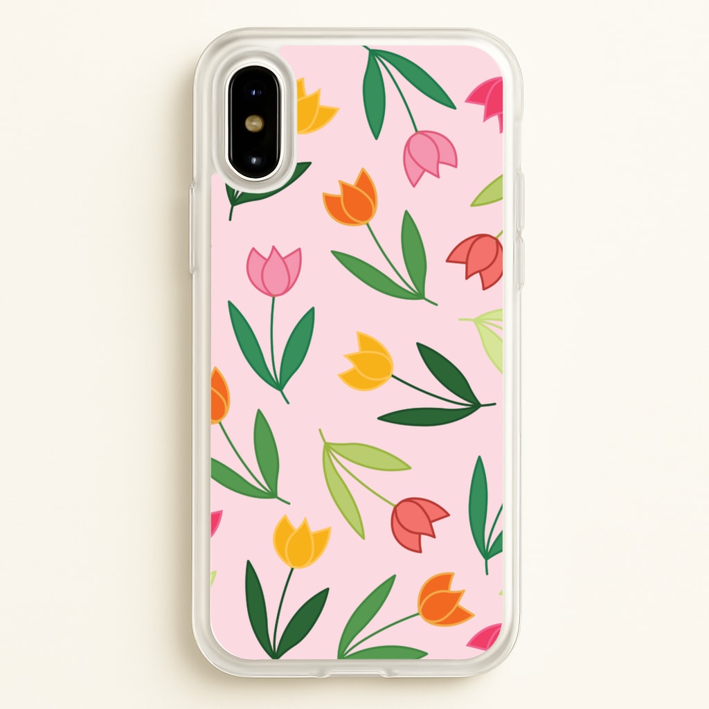 Tulips - Spring Patterns  - Spring Phone Case for iPhone X / XS