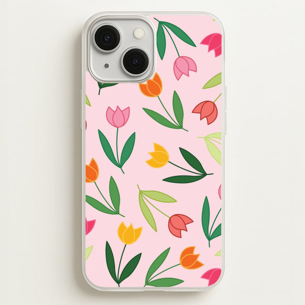 Tulips - Spring Patterns  - Spring Phone Case for iPhone 13 Mini