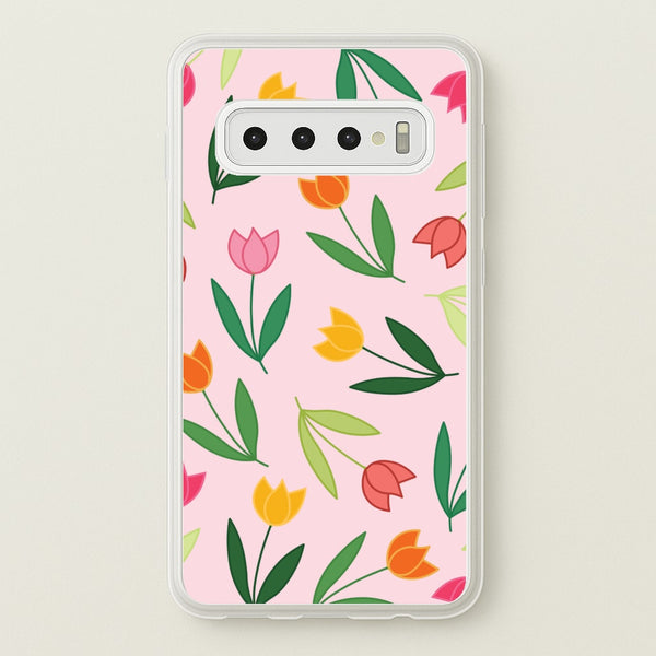 Tulips - Spring Patterns  - Spring Phone Case for Galaxy S10 Plus