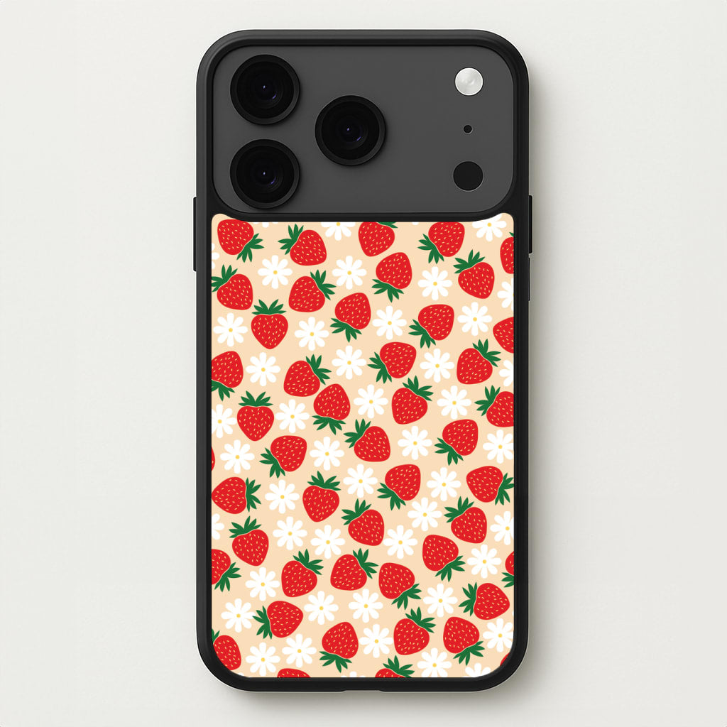 Strawberries and Flowers - Spring Patterns Phone Case for iPhone 17 Pro Max
