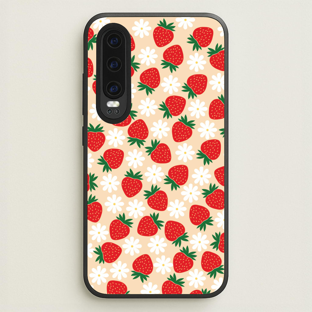 Strawberries and Flowers - Spring Patterns  - Spring Phone Case for Huawei P30