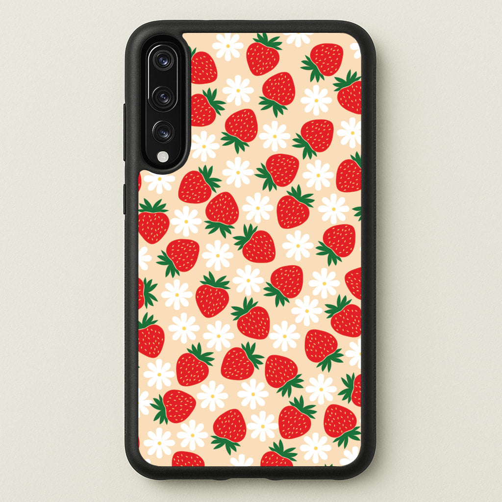 Strawberries and Flowers - Spring Patterns  - Spring Phone Case for Huawei P20 Pro