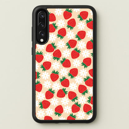 Strawberries and Flowers - Spring Patterns  - Spring Phone Case for Huawei P20 Pro