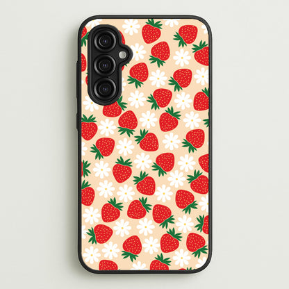 Strawberries and Flowers - Spring Patterns  - Spring Phone Case for Galaxy A14