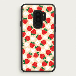 Strawberries and Flowers - Spring Patterns  - Spring Phone Case for Galaxy S9 Plus
