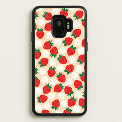 Strawberries and Flowers - Spring Patterns  - Spring Phone Case for Galaxy S9
