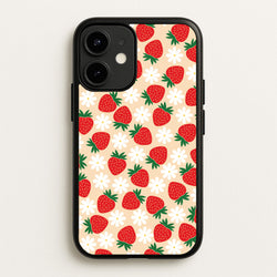 Strawberries and Flowers - Spring Patterns  - Spring Phone Case for iPhone 12 / 12 Pro