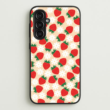 Strawberries and Flowers - Spring Patterns  - Spring Phone Case for Galaxy A16
