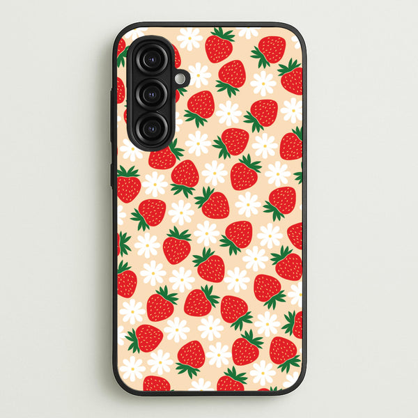 Strawberries and Flowers - Spring Patterns  - Spring Phone Case for Galaxy A16
