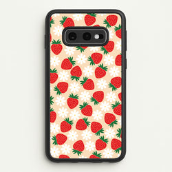 Strawberries and Flowers - Spring Patterns  - Spring Phone Case for Galaxy S10e