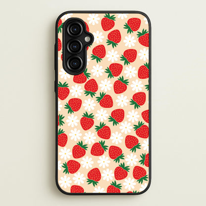 Strawberries and Flowers - Spring Patterns  - Spring Phone Case for Galaxy A54