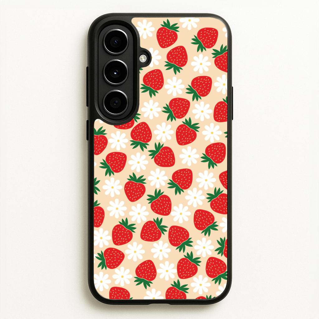Strawberries and Flowers - Spring Patterns  - Spring Phone Case for Galaxy A56
