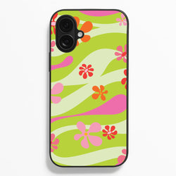 Retro Flowers Pattern  - Spring Phone Case for iPhone 16 Plus