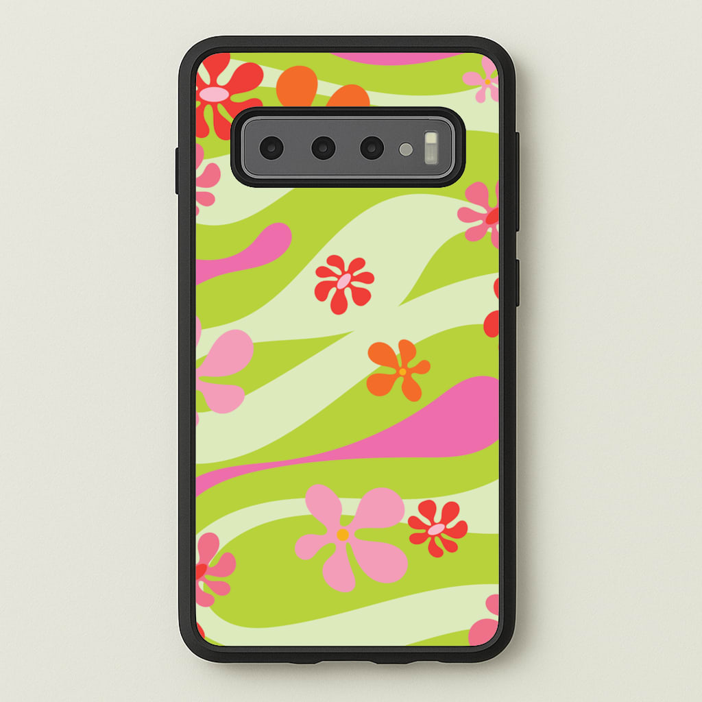 Retro Flowers Pattern  - Spring Phone Case for Galaxy S10 Plus