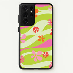 Retro Flowers Pattern  - Spring Phone Case for Galaxy S21 Ultra