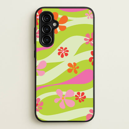 Retro Flowers Pattern  - Spring Phone Case for Galaxy A54