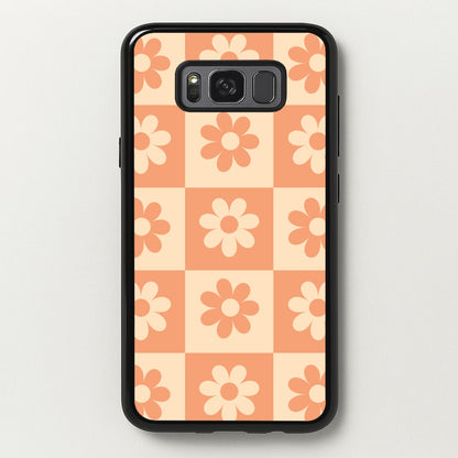 Checkered Flowers Orange  - Spring Phone Case for Galaxy S8 Plus