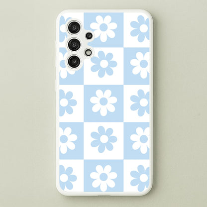 Checkered Flowers Blue  - Spring Phone Case for Galaxy A13