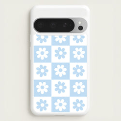 Checkered Flowers Blue  - Spring Phone Case for Google Pixel 9 Pro XL
