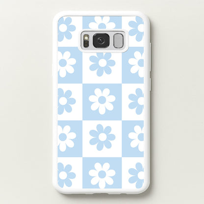 Checkered Flowers Blue  - Spring Phone Case for Galaxy S8