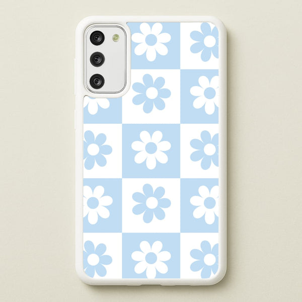 Checkered Flowers Blue  - Spring Phone Case for Galaxy S20FE