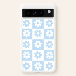 Checkered Flowers Blue  - Spring Phone Case for Google Pixel 8 Pro