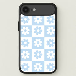 Checkered Flowers Blue Phone Case for iPhone 17 Air