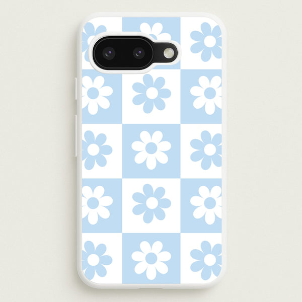 Checkered Flowers Blue  - Spring Phone Case for Google Pixel 9a
