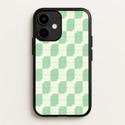 Green Plaid Daisies  - Spring Phone Case for iPhone 12 / 12 Pro
