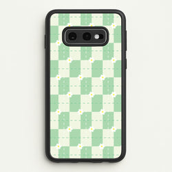 Green Plaid Daisies  - Spring Phone Case for Galaxy S10e