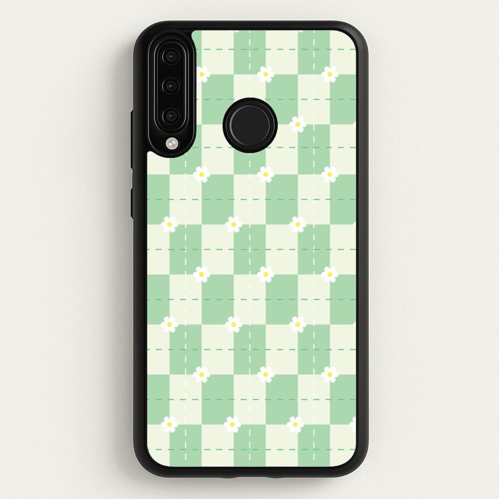 Green Plaid Daisies  - Spring Phone Case for Huawei P30 Lite