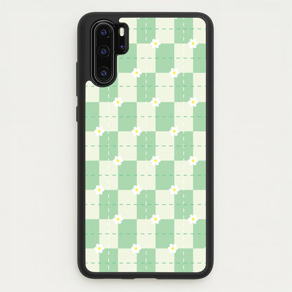 Green Plaid Daisies  - Spring Phone Case for Huawei P30 Pro