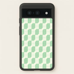 Green Plaid Daisies  - Spring Phone Case for Google Pixel 8