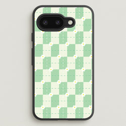 Green Plaid Daisies  - Spring Phone Case for Google Pixel 9a