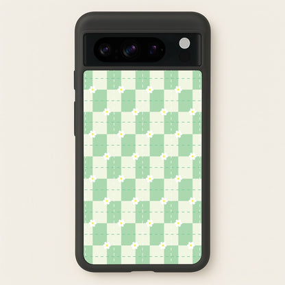 Green Plaid Daisies  - Spring Phone Case for Google Pixel 8 Pro