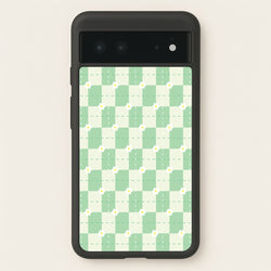 Green Plaid Daisies  - Spring Phone Case for Google Pixel 6