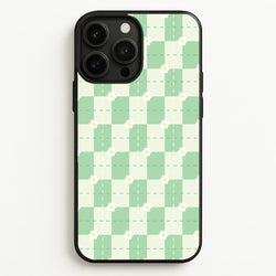 Green Plaid Daisies  - Spring Phone Case for iPhone 13 Pro Max