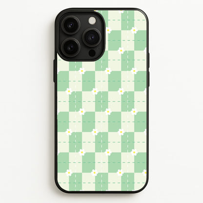 Green Plaid Daisies  - Spring Phone Case for iPhone 13 Pro Max