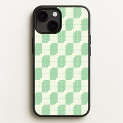 Green Plaid Daisies  - Spring Phone Case for iPhone 13